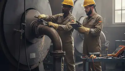 Boiler repair technician servicing Durham, NC home heating system