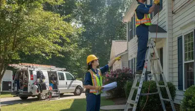Durham, NC plumber repairing a residential pipe leak for plumbing service