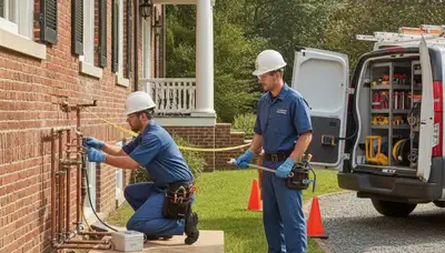 Durham, NC plumber repairing a residential pipe for reliable plumbing service