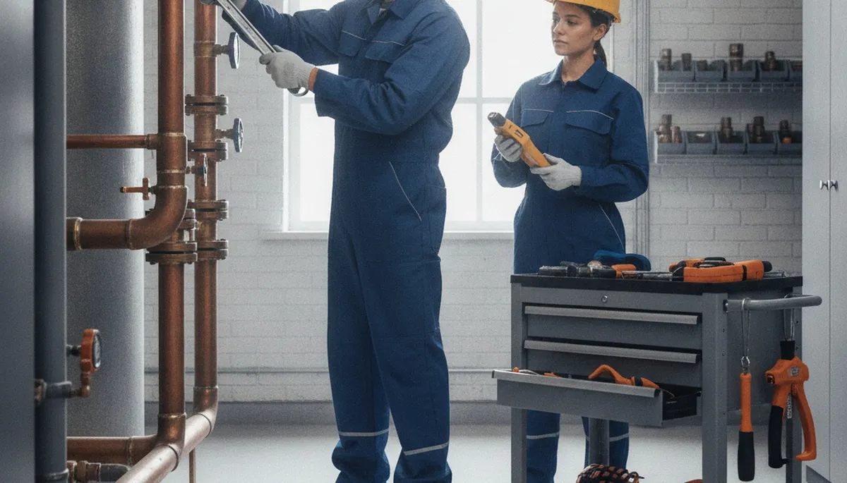 Durham, NC plumber repairing a home leak with professional plumbing tools