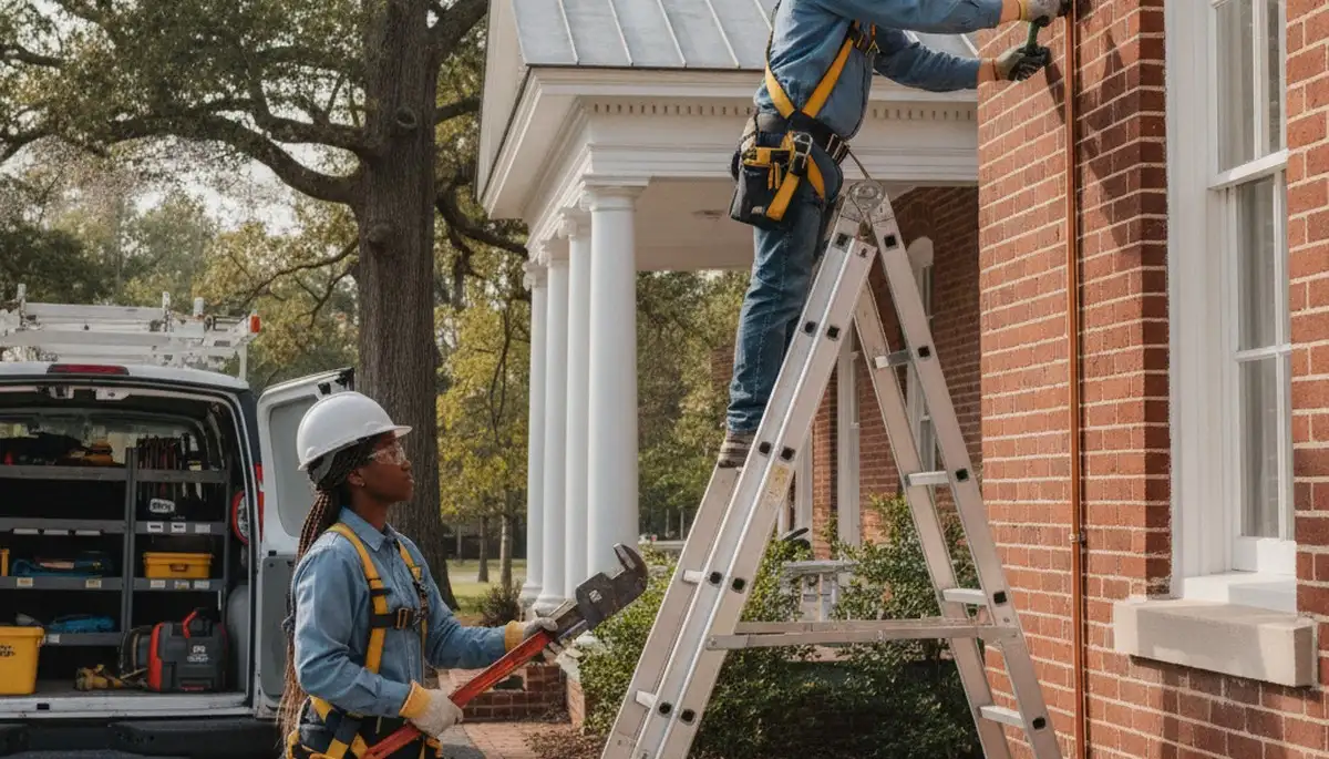 Plumber repairing a pipe in Durham, NC for professional plumbing repair service