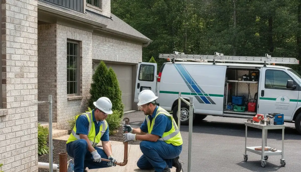 Durham, NC plumber providing residential plumbing repair service on a job site
