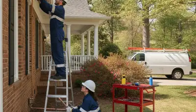 Durham, NC plumber repairing a pipe for a residential plumbing service