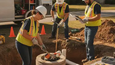 Durham, NC septic repair truck and technician for fast drain field and sewer service