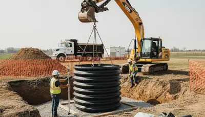 Septic tank installation service in Durham, NC for residential plumbing repair projects