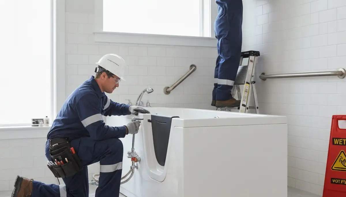 Walk-in tub installation by Durham, NC plumbers for safe, accessible home bathing